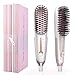 Hair Straightening Brush 3.0 Gift Package, Buture Mini Hair Straightener Brush Negative ion Ceramic Iron Hair Brush Fast Heat Hot Brush Travel Size Anti-scald MCH 110-240V Temperature Lock (White)