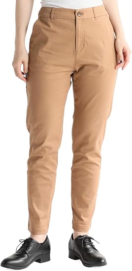 Amazon パンツ レディース ズボン チノ チノパン テーパード ストレッチ ゴム 通勤 冬 冬 Honeys ハニーズ チノテーパード７０丈 モカ ｌ ロングパンツ 通販