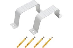 Bueyfolt White Aluminum Strap for 2x3 Downspout, Downspout Pipe Clips & Strap, Downspout Bracket & Band for 2" x 3" Rain Gutter, Leader Strap, 2 Packs