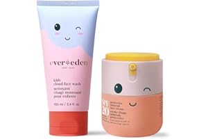 EVEREDEN Kids Happy Morning DUO: Clean & Vegan Skin Care for Kids Bundle | Kids Skin Care Cloud Face Wash + SPF 20 Mineral Face Cream | Non-Toxic | Non-Comedogenic | Fun | Easy-to-Use Skincare for Kids
