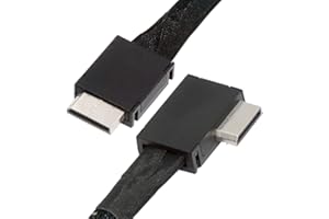 NFHK Left Angled 90 Degree OcuLink PCIe 4.0 PCI-Express SFF-8611 4i to SFF-8611 Data Active Cable for eGPU SSD 50cm