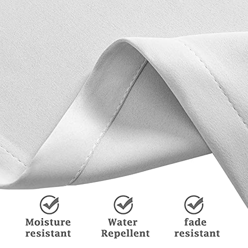 ele ELEOPTION 4 x 132 x 275 cm Outdoor Waterproof UV Protection Curtain with Eyelets Blackout for Garden, Patio, Balcony, White