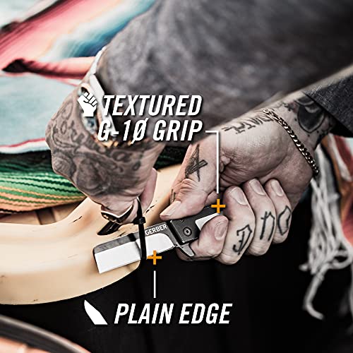 GERBER Quadrant, Straight Edge Flipper Knife with Pocket Clip, White G