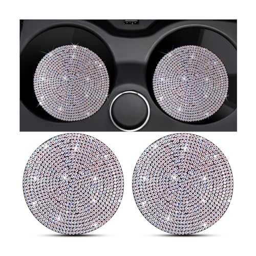 KHGUZ 2PCS Bling Car Cup Holder Coaster, Crystal Rhinestone, Multicolor at Amazon