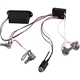 ibasenice Bass Guitar Preamp Wiring Harness 2 Band Equalizer Eq Circuit with Volume Balance Control for Active Pickups Electric Bass Tone Control Accessory
