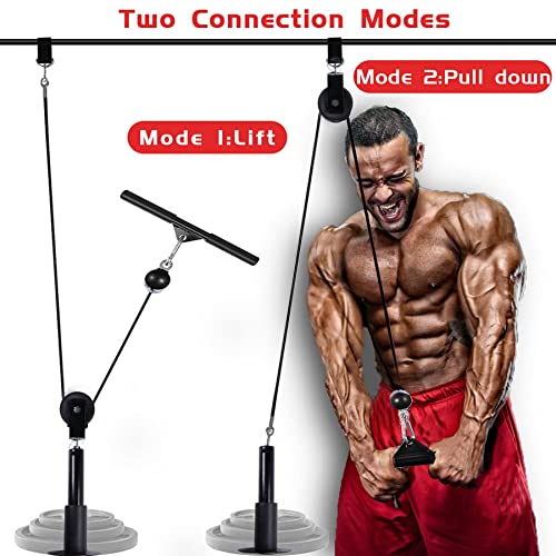 kcross Pulley System Gym, LAT Cable Pulley System Gym with Dual Cable