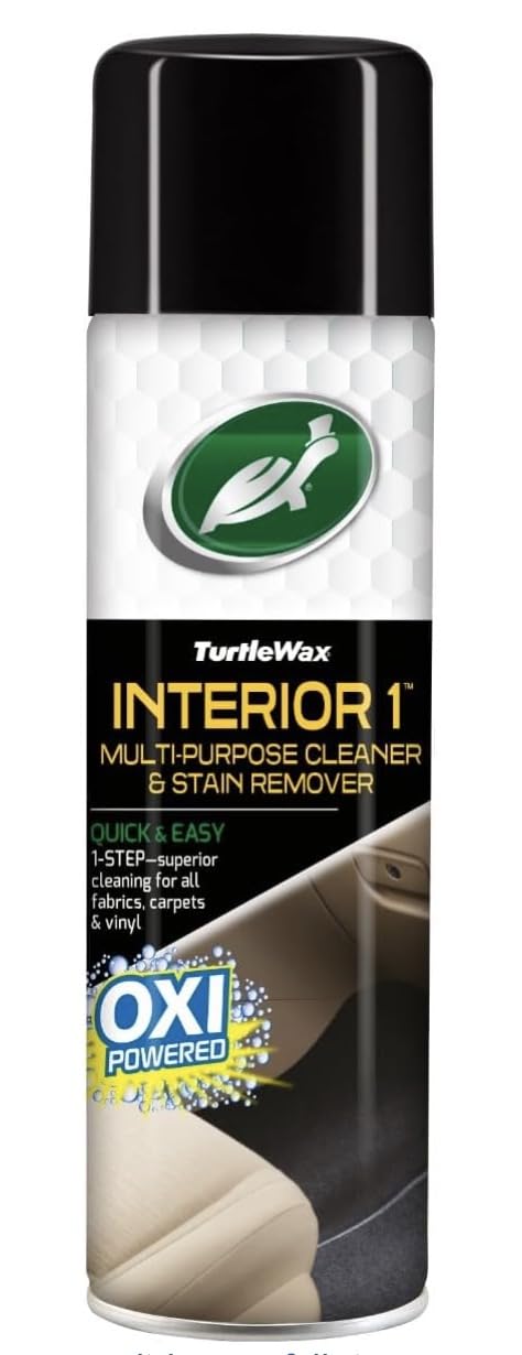 Turtle Wax 52816 Interior 1 Multi Purpose Car Seat Cleaning, Stain & Odor Removal Spray 500ml
