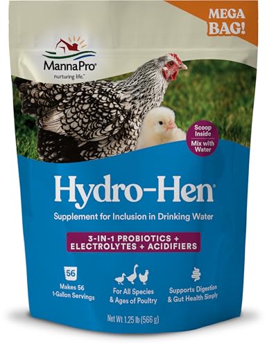 Manna Pro Hydro-Hen Poultry Electrolyte & Probiotic Supplement, Hydration Suppo…
