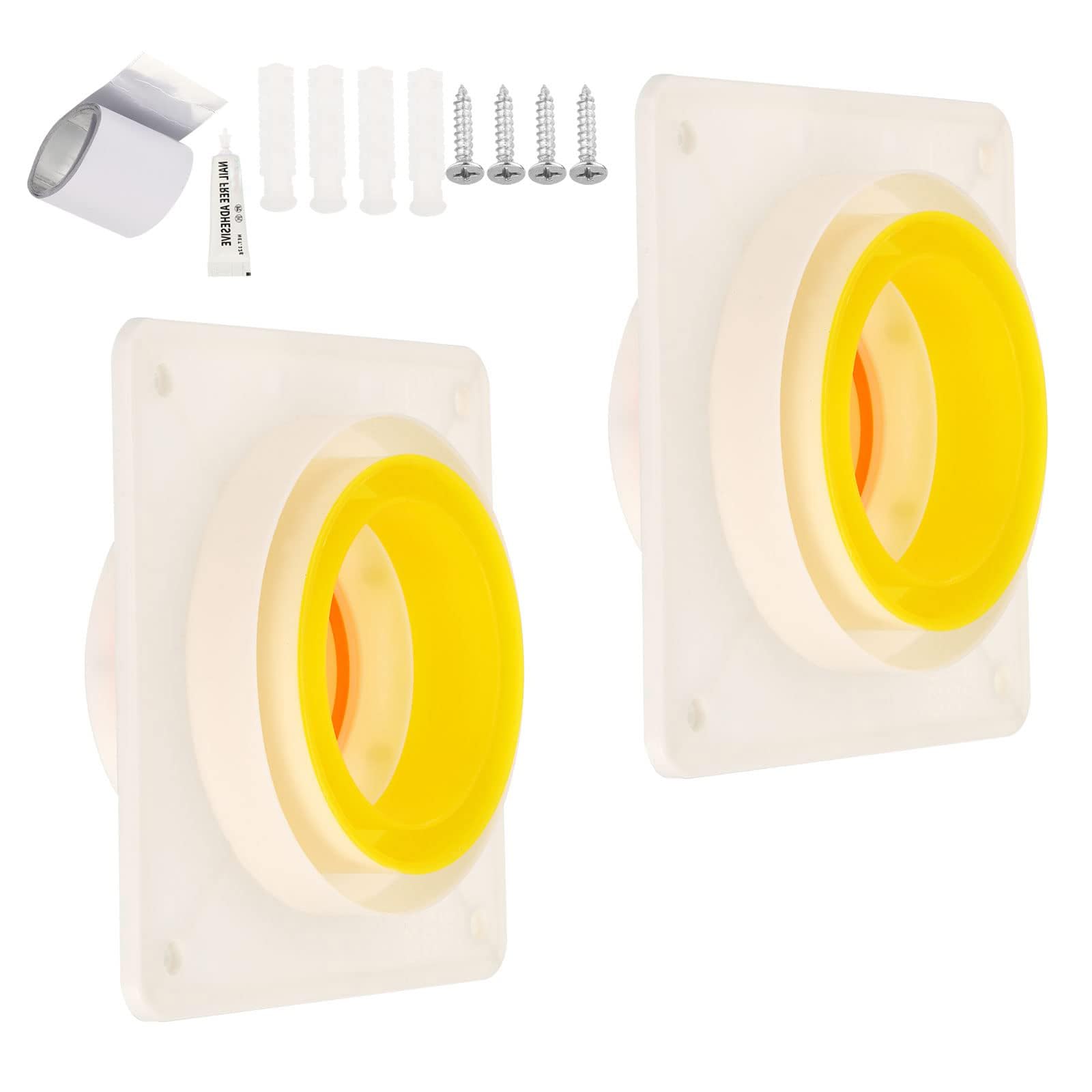 MACHSWON 3 Inch 4 Inch 5 Inch Backdraft Damper, 2 Set ABS Flexible Airflow Inline Backflow Duct Adaptor Draft Blocker for Bathroom Exhaust Fan