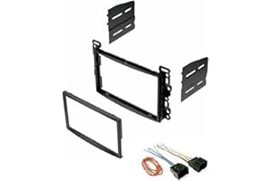 ASC AUDIO Double Din Car Radio Stereo Install Dash Installation Kit and Wire Harness Made for Chevrolet: 2007-2010 Cobalt, 2006-2011 HHR, 2008-2012 Malibu + More -No Factory External Amp Vehicles