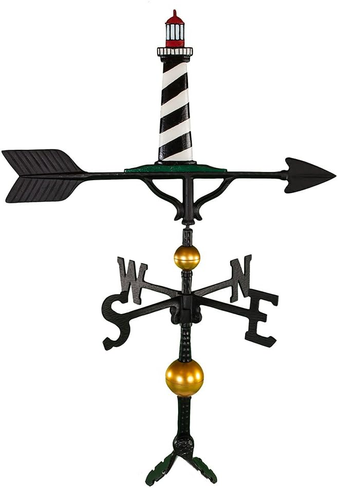 Weathervanes - Montague Metal Products 32-Inch Deluxe Weathervane Color Cape Cod Lighthouse Ornament