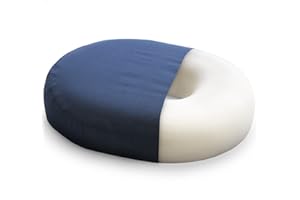 DMI Seat Cushion Donut Pillow and Chair Pillow for Tailbone Pain Relief, Hemorrhoids, Prostate, Pregnancy, Post Natal, Pressure Relief and Surgery, 18 x 15 x 3, Navy