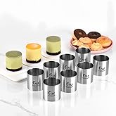 Guowall Cake Ring Mold 8 pack Mini Mousse Mould Seamless Stainless Steel Cake Cutter for Baking Small Size Round Food Pastry 