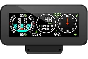 VOROLE MR CARTOOL M60 Digital GPS HUD, Car Inclinometer MPH Speedometer Pitch Angle Slope Meter with Compass