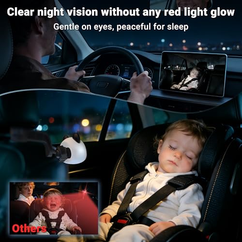 MINIX CA520 Wireless CarPlay Baby Car Camera for iPhone, 1080P HD Rear Seat Baby Monitor with Night Vision, 150° Wide View, Low Latency, Plug & Play for Factory Wired CarPlay Vehicles
