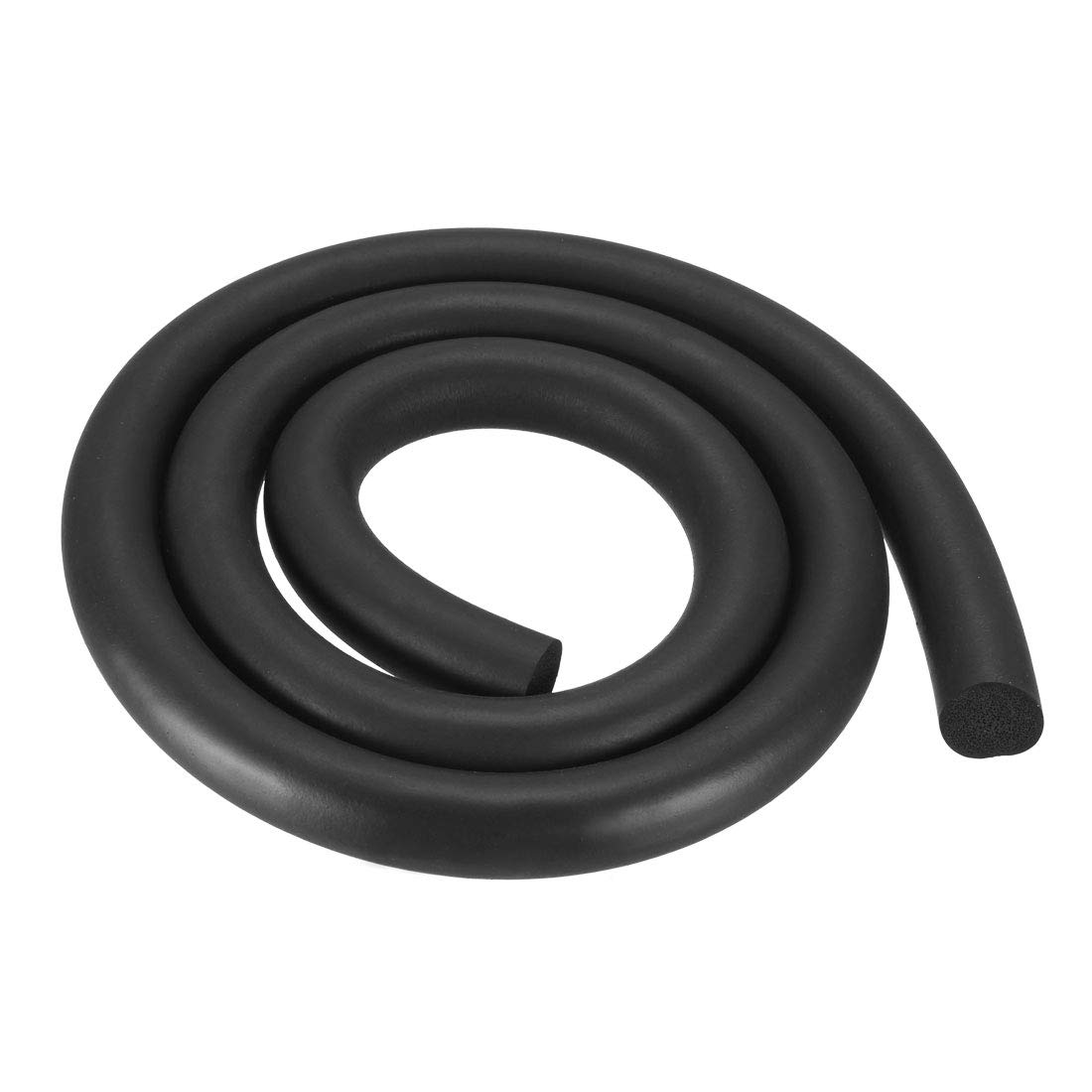 sourcing map Foam Rubber Seal Weather Strip 16mm Diameter 1 Meter Long Black