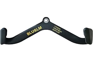 BLUSLM LAT Pull Down Bar for Cable Machine, LAT Pulldown Attachments T-bar V-bar Cable Attachment for Gym, Back Tricep Streng