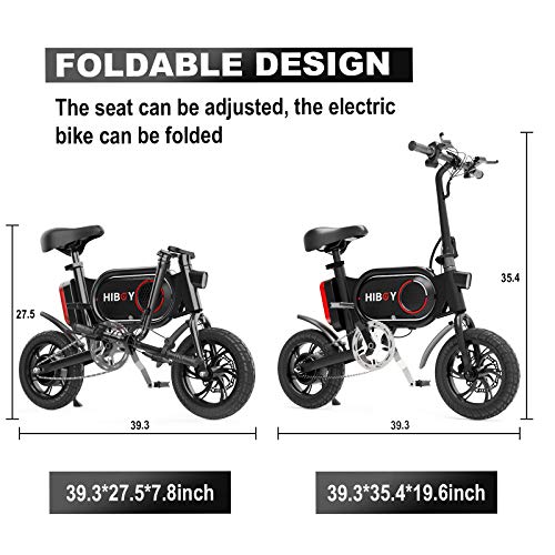 Hiboy P10 Folding Electric Bike for Adults, Power Assist, 36V Lithium
