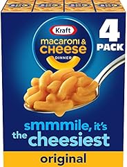 Kraft Original Macaroni & Cheese Dinner (4 ct Pack, 7.25 oz Bo
