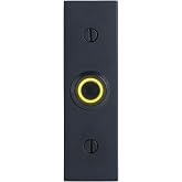 Newhouse Hardware Rectangular Lighted Wired Metal Doorbell Button in Black BT6BL, for Doorbell Chime, Buzzer, or Ringer, Door Bell Button Only, Buzzer Button with LED Button Light