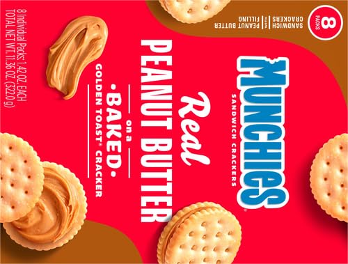 MUNCHIES PEANUT BUTTER CRACKERS 1.42OZ 8 PACK