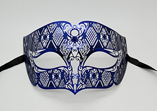 2015 New Style Colored Masquerade Mask Party Mask for Men (blue)