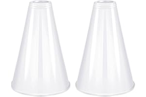 HSLCGF 2 Pcs White Plastic Cheer Megaphone for DIY Party Accessory for School Outdoor Activities Party Favors Sports Match Game (White)