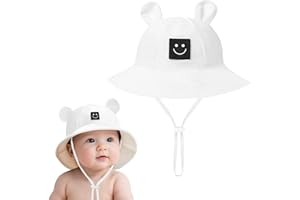 AZJ Baby Bucket hat Cute Infant Bear Sun Hat 3-12 Months UPF 50+ Sun Protection Summer Girls Boys Hats