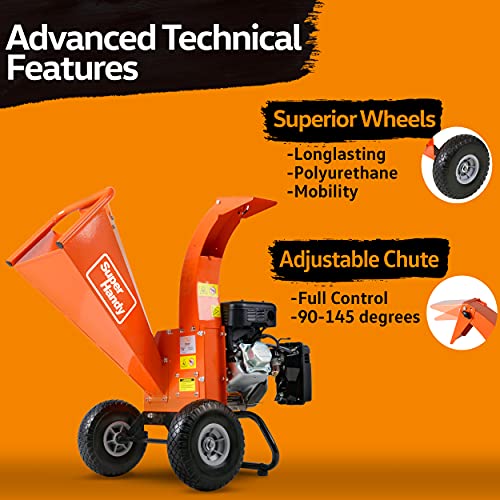 SuperHandy Mini Wood Chipper Shredder Mulcher Heavy Duty 7HP Compact