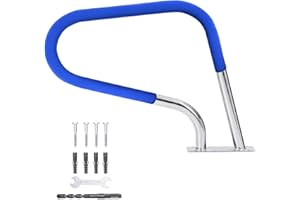 Swimming Pool Handrails 32" x 22.5" for Inground Pools, 304 Stainless Steel Pool Railings with 385 LBS Load Capacity, Non-Sli
