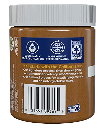 MARANATHA NATURAL CRUNCHY ALMOND BUTTER, NO STIR, 12 OUNCE JAR