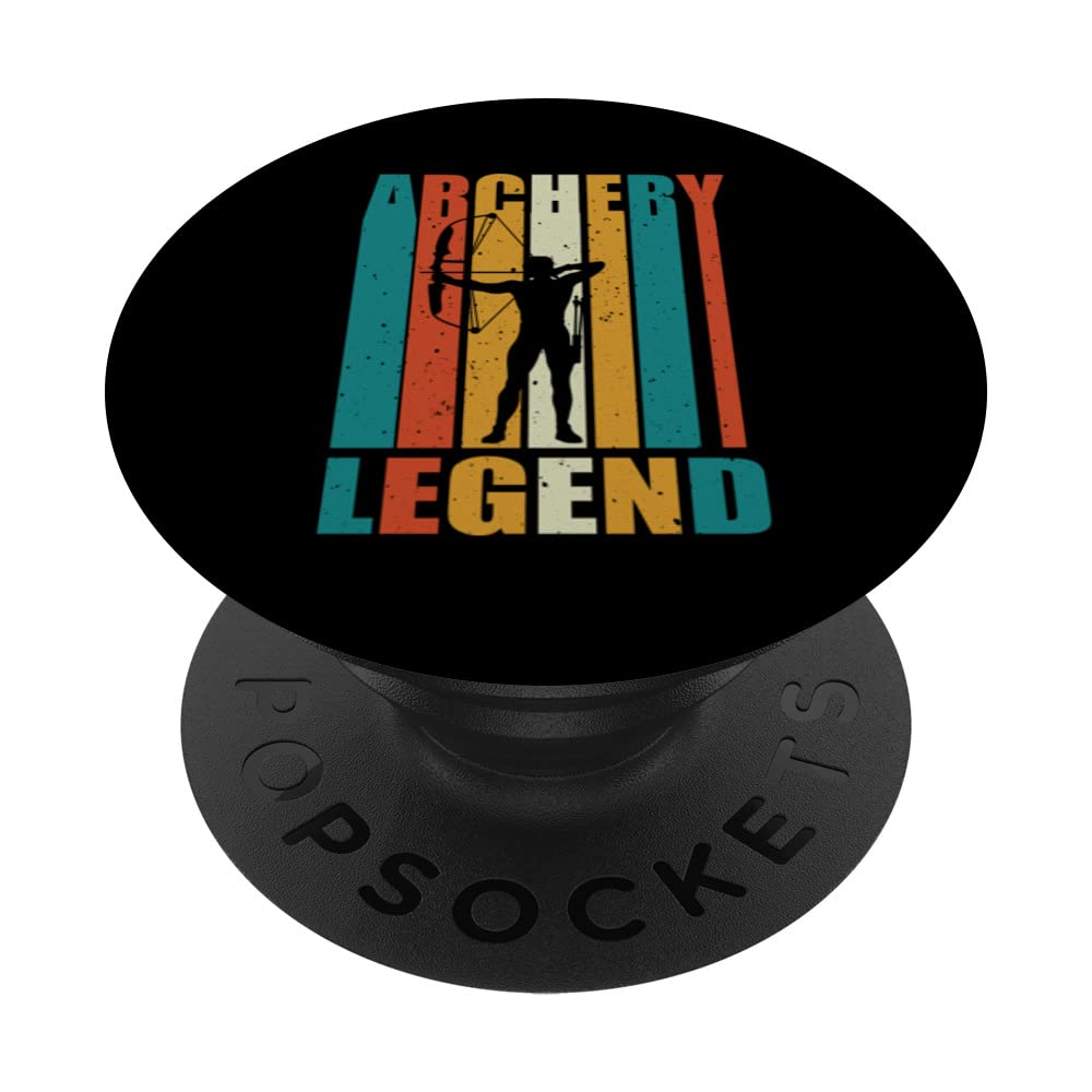 Retro Archery Legend Apparel Compound Bow Archers PopSockets Swappable PopGrip