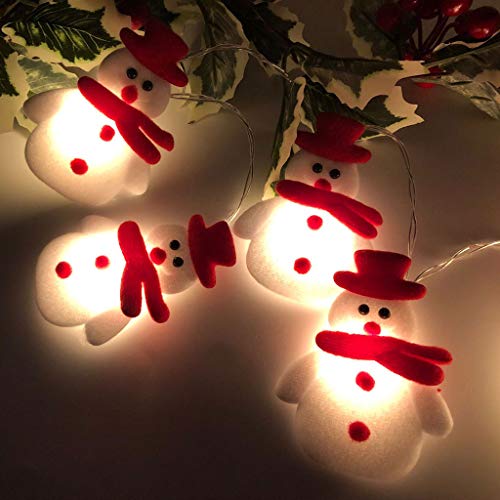 LED Christmas Snowman String Lights, 10 LEDs Colorful Cute String Lights for Christmas Decoration - Christmas Tree - Holiday Party Decoration Lantern (Snowman)