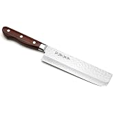 Yoshihiro VG10 16 Layer Hammered Damascus Stainless Steel Nakiri Vegetable Knife 6.5'' (165mm)