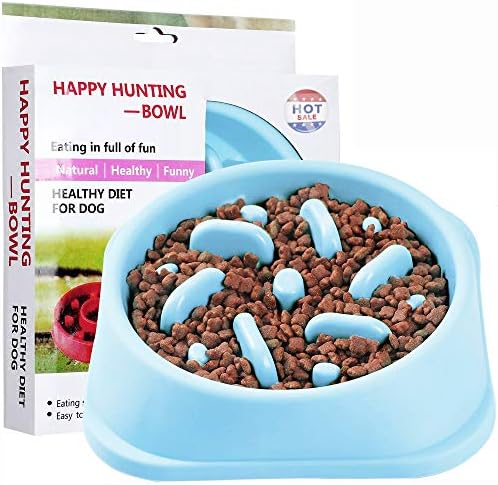 Dog Slow Feeder Bowl – Fun Feeder Solw Bowl – Anti-Gulping Pet Slower Food Feeding Dishes – Interactive Bloat Stop Dog Bowls -Healthy Slow Food Bowl – Dog Bowl for Large Medium Small Dogs