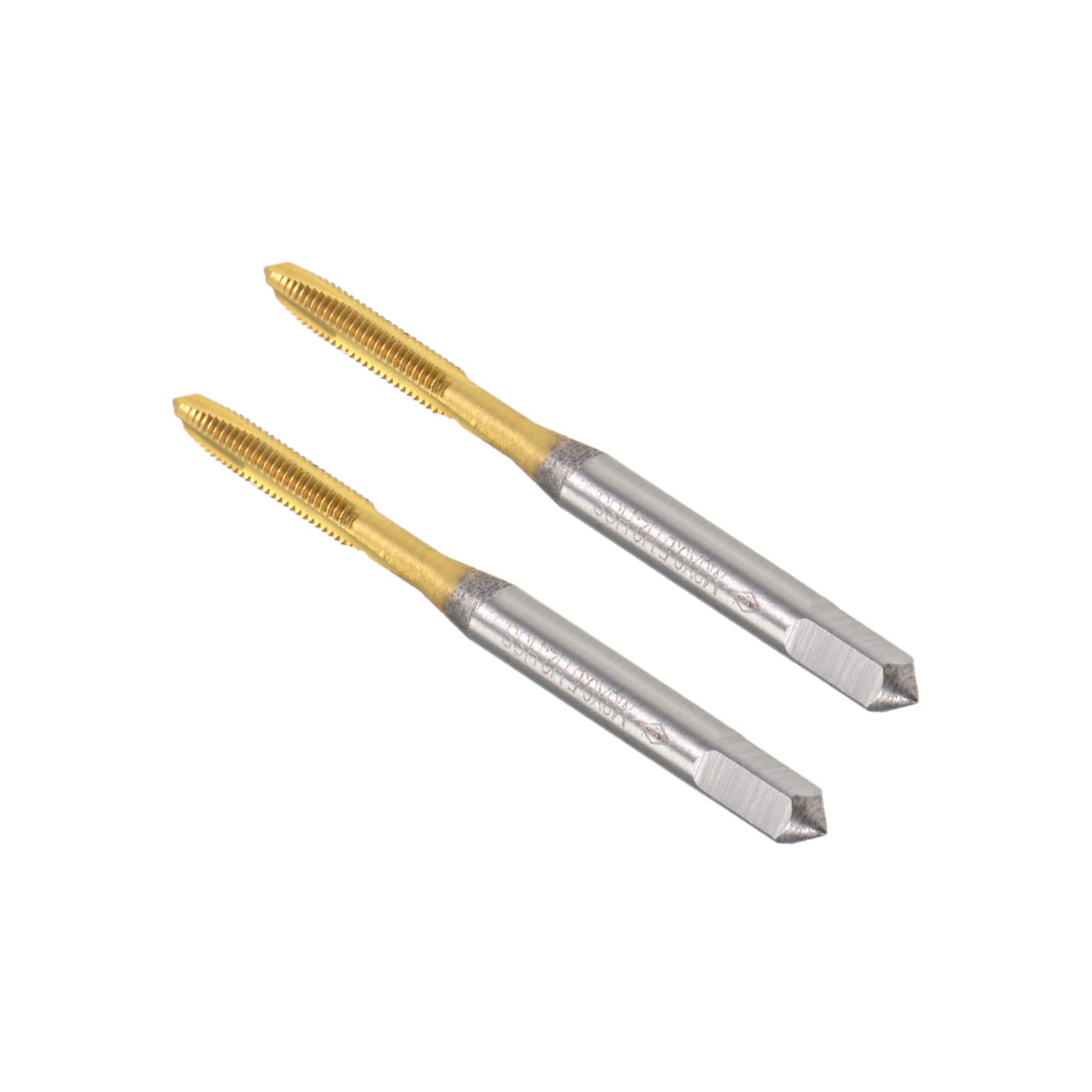 CoCud Spiral Point Taps, Metric M3 x 0.5 Thread, Titanium Coated High Speed Steel 6542 Screw Milling Threading Tap - (Applications: for Tapping Drilling Machine), 2-Pieces