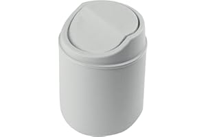 Mini Desk Trash Can with Lid, Small Swing Top Wastebasket for Office, Bathroom, Bedroom, Countertop, Nightstand, Car, or Unde