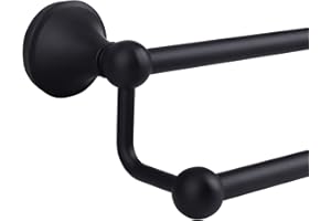 Ntipox Antique Bathroom Double Towel Bar 24 Inch Matte Black,Towel Racks for Bathroom Wall Mounted,Bathroom Towel Holder Blac