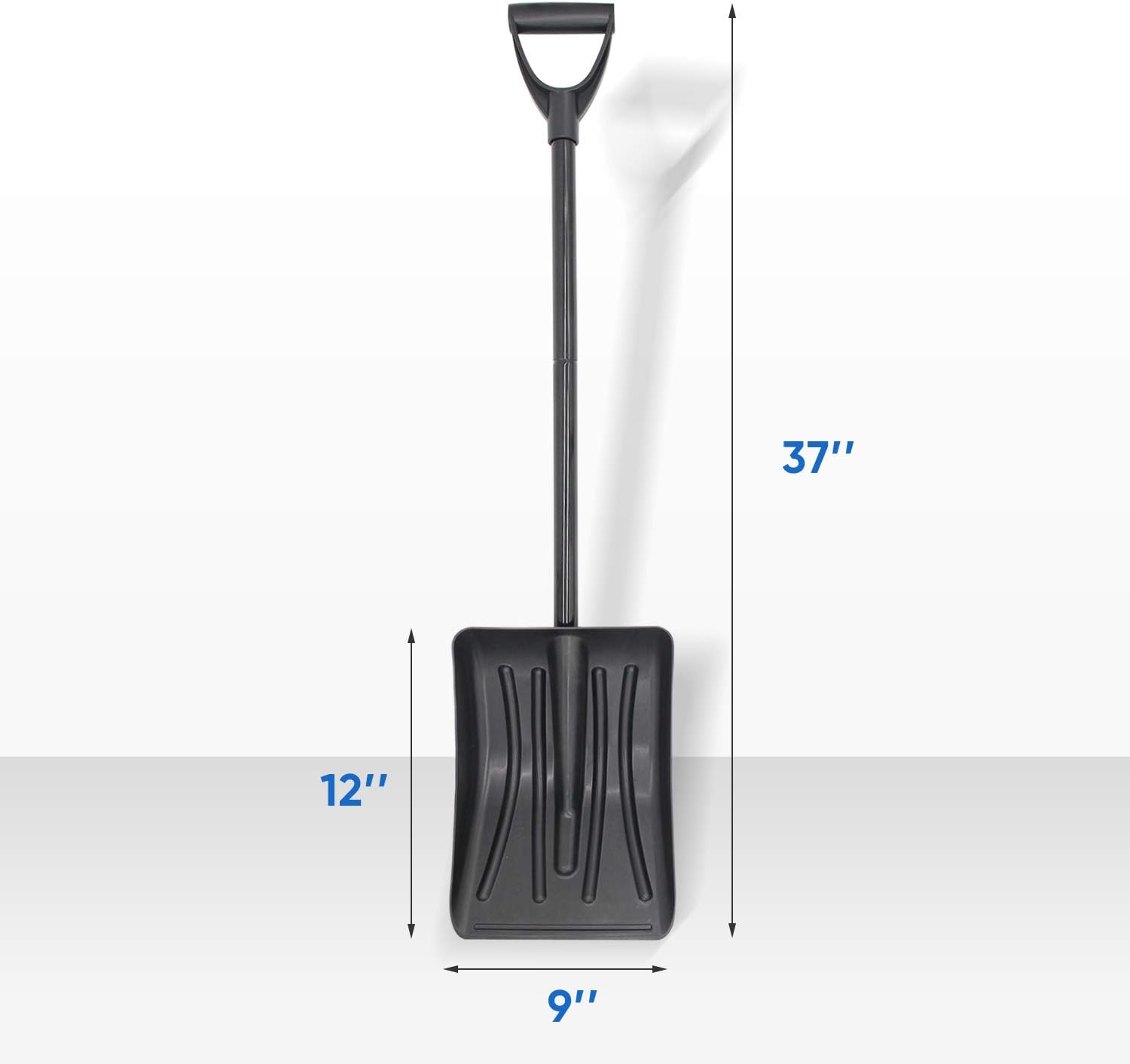 37 Inches Overall Ad Aido Auto Snow Shovel With Extendable D Grip Handle Snow Shovels Patio Lawn Garden