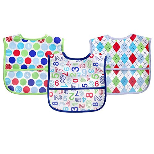 Luvable Friends Polyester Bibs, Blue, 3 Count