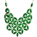 JANE STONE Tessellate Net Fashion Statement Beaded Jewelry Bib Necklace for Women (Green)