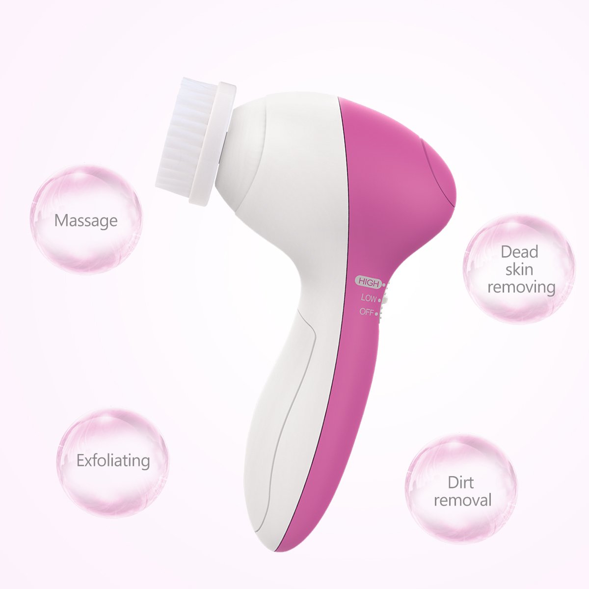 PIXNOR Facial Cleansing Brush [Newest 2020], Waterproof Face Spin Brush with 7 Brush Heads for Deep Cleansing, Gentle Exfoliating, Removing Blackhead, Massaging: Beauty