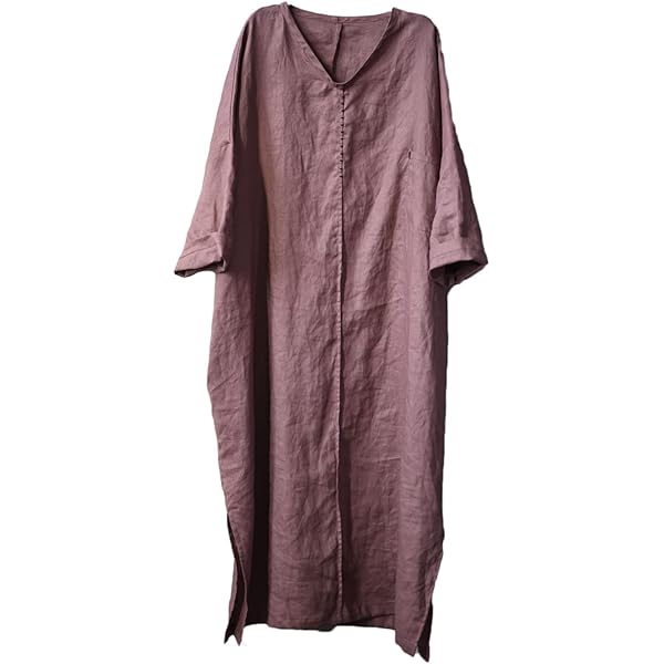 NFYM Women's Handmade Sewing Natural Linen Tunic Dress Midi Long Loose  Pullover Dresses with Pockets (as1, Alpha, one_Size, Regular, Regular,  Black) at Amazon Women's Clothing store