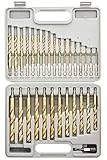 Tooluxe 10055L Titanium Coated Hex Shank Drill Bit Set, 30 Piece | Quick Change Design | 1/16" - 1/2"