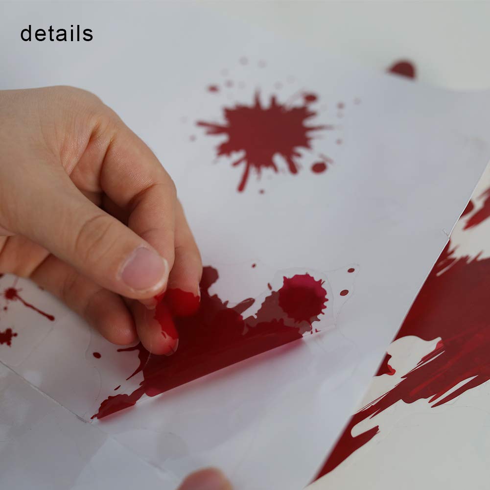 3 otters Halloween Party Decoration Set, 41PCS Bloody Halloween Window Clings Wall, Including Bloody Tablecover, Bloody Clings, 3D Decorative Scary Bats, Halloween Eve Home Decoration