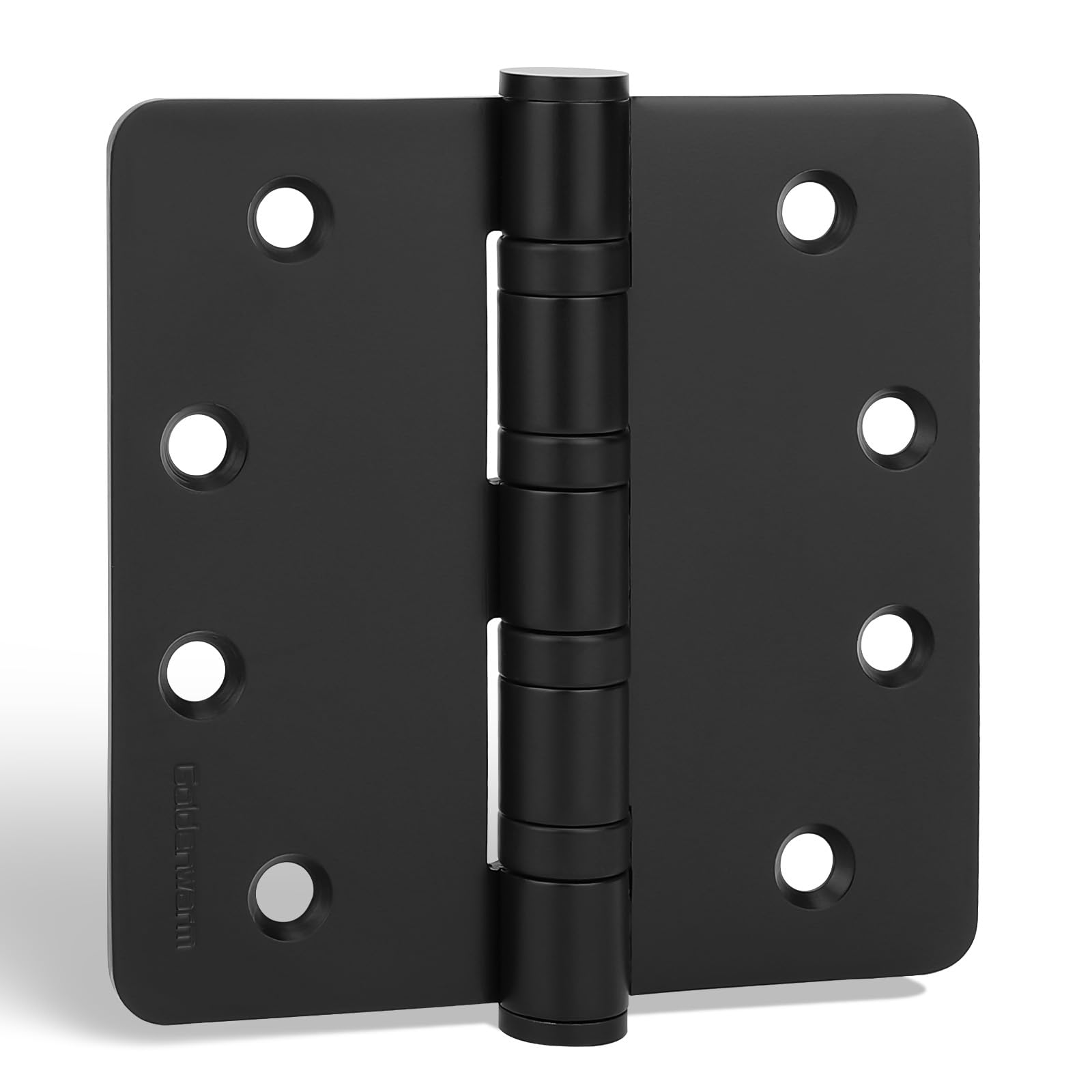 Photo 1 of goldenwarm 3 Pack 4'' Black Ball Bearing Door Hinges – Heavy Duty Stainless Steel Hinges for Interior & Exterior Doors, 1/4'' Radius Corners