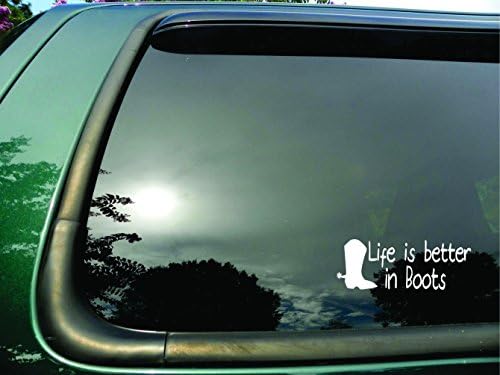 Life Is Better 男女兼用 In Boots ダイカットビニールウィンドウデカール 車 3 8インチ ステッカー トラック ラップトップ用