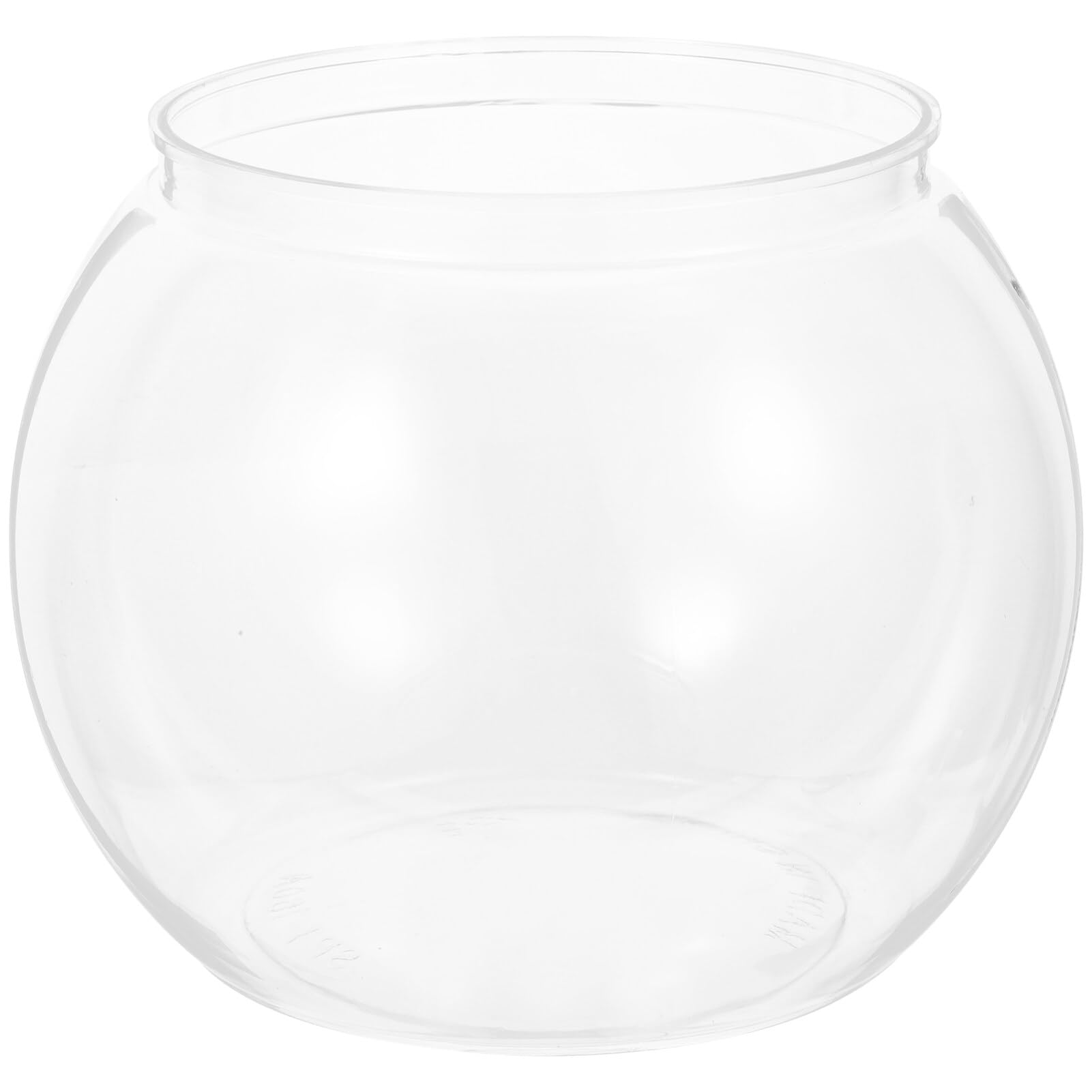 Glass Goldfish Bowl Fish Bowl Plastic Transparent Round Fish Tank Desktop Small Aquarium Clear Bubble Bowl Goldfish Turtle Tank Hydroponic Planter Container Round Terrarium Bowl