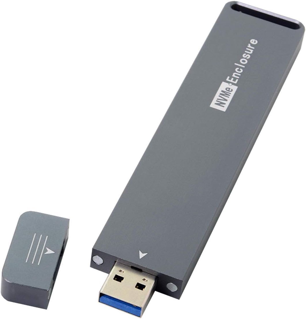 CY M.2 NVME M-key NGFF SSD USB 3.0 Adapter External PCBA Conveter RTL9210 Chipset with Case, Black 2280mm for NVME