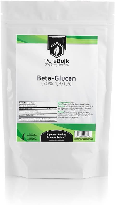 PureBulk Beta Glucan (1,3 1,6) Container:Bag Size:100g Powder
